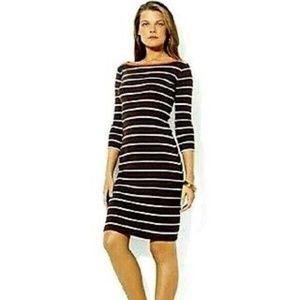 Lauren Ralph Lauren Striped Boat Neck Dress